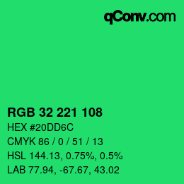 Código de color: RGB 32 221 108 | qconv.com