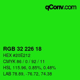 Color code: RGB 32 226 18 | qconv.com