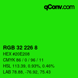 Color code: RGB 32 226 8 | qconv.com