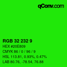 Color code: RGB 32 232 9 | qconv.com
