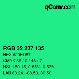 Color code: RGB 32 237 135 | qconv.com