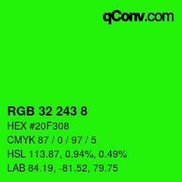 Color code: RGB 32 243 8 | qconv.com