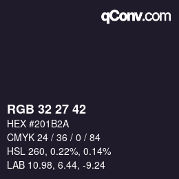 Código de color: RGB 32 27 42 | qconv.com