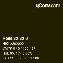 カラーコード: RGB 32 32 0 | qconv.com