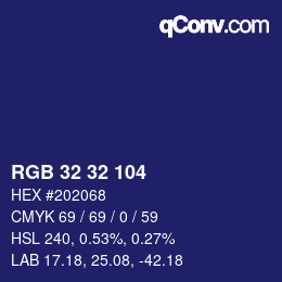 Color code: RGB 32 32 104 | qconv.com