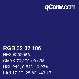 Color code: RGB 32 32 106 | qconv.com