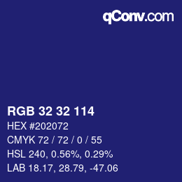 Color code: RGB 32 32 114 | qconv.com