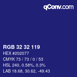 Color code: RGB 32 32 119 | qconv.com