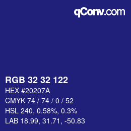 Color code: RGB 32 32 122 | qconv.com