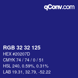 Color code: RGB 32 32 125 | qconv.com