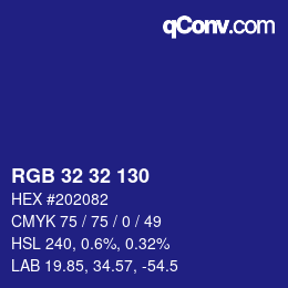 Color code: RGB 32 32 130 | qconv.com