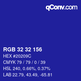 Color code: RGB 32 32 156 | qconv.com