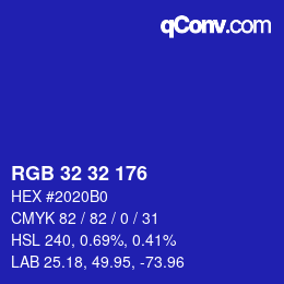 Color code: RGB 32 32 176 | qconv.com