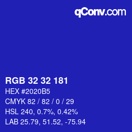 Color code: RGB 32 32 181 | qconv.com