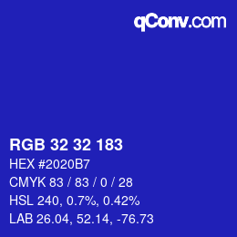 Color code: RGB 32 32 183 | qconv.com