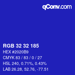Color code: RGB 32 32 185 | qconv.com