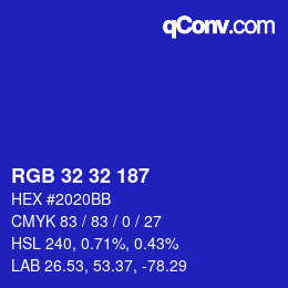 Color code: RGB 32 32 187 | qconv.com