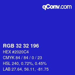 Color code: RGB 32 32 196 | qconv.com