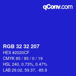 Color code: RGB 32 32 207 | qconv.com
