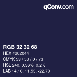 カラーコード: RGB 32 32 68 | qconv.com