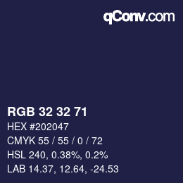 Color code: RGB 32 32 71 | qconv.com