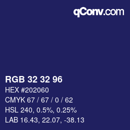 カラーコード: RGB 32 32 96 | qconv.com