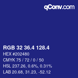 カラーコード: RGB 32 36.4 128.4 | qconv.com