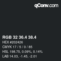 カラーコード: RGB 32 36.4 38.4 | qconv.com