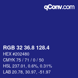 カラーコード: RGB 32 36.8 128.4 | qconv.com