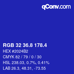 カラーコード: RGB 32 36.8 178.4 | qconv.com