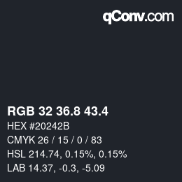 カラーコード: RGB 32 36.8 43.4 | qconv.com