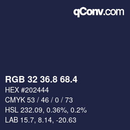 カラーコード: RGB 32 36.8 68.4 | qconv.com