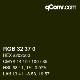 颜色代码: RGB 32 37 0 | qconv.com