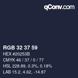カラーコード: RGB 32 37 59 | qconv.com