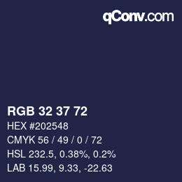 カラーコード: RGB 32 37 72 | qconv.com