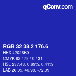 カラーコード: RGB 32 38.2 176.6 | qconv.com