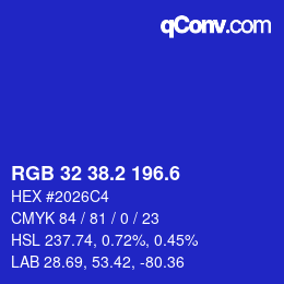 カラーコード: RGB 32 38.2 196.6 | qconv.com