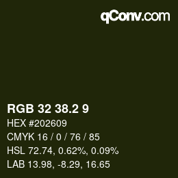 カラーコード: RGB 32 38.2 9 | qconv.com