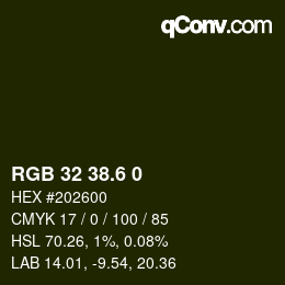 カラーコード: RGB 32 38.6 0 | qconv.com