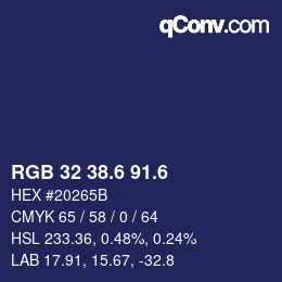 カラーコード: RGB 32 38.6 91.6 | qconv.com