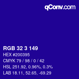 Color code: RGB 32 3 149 | qconv.com