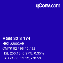 Color code: RGB 32 3 174 | qconv.com