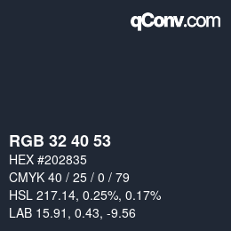 カラーコード: RGB 32 40 53 | qconv.com