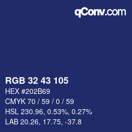Color code: RGB 32 43 105 | qconv.com