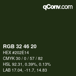カラーコード: RGB 32 46 20 | qconv.com
