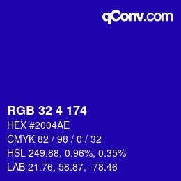 Color code: RGB 32 4 174 | qconv.com