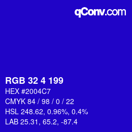 Color code: RGB 32 4 199 | qconv.com