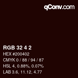 Color code: RGB 32 4 2 | qconv.com
