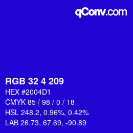 Color code: RGB 32 4 209 | qconv.com