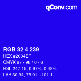 Color code: RGB 32 4 239 | qconv.com